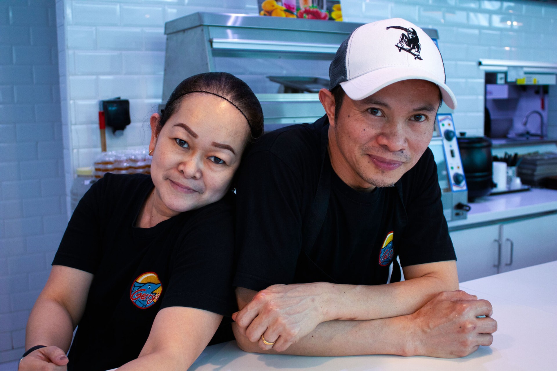 Couple portrait in kitchen
