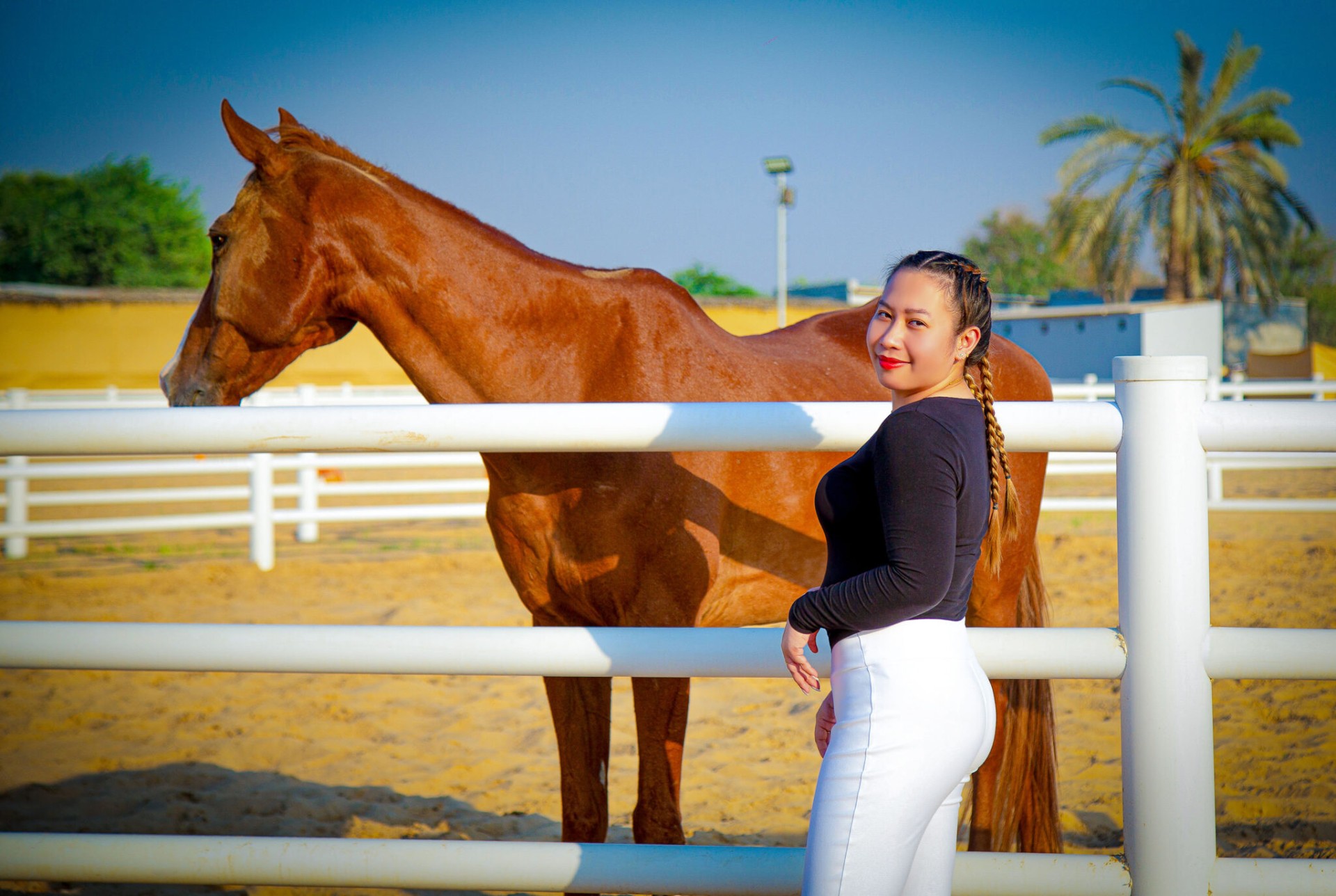 Equestrian portrait with horse